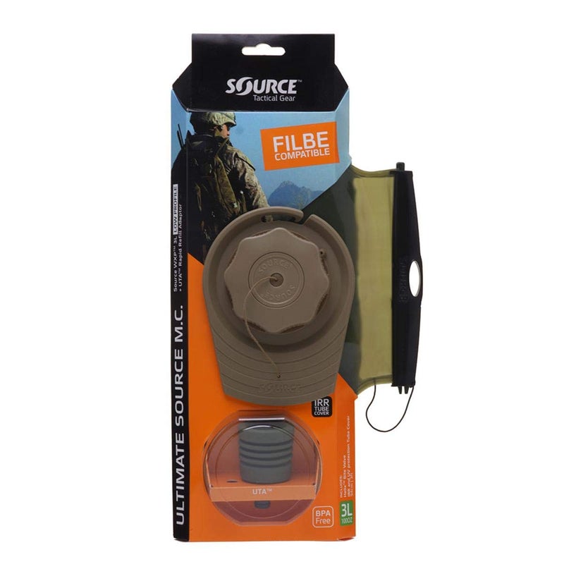 Source M.C. 3L Ultimate Low Profile Hydration System with UTA Rapid Refill Adapter and Magnetic Clip Kit, Coyote (4325190203) - Image 2